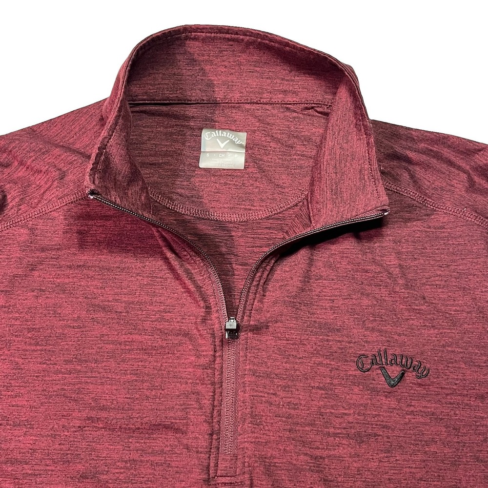 Callaway 1/4 Zip Performance Lightweight Stretch Shirt Men's Sz Small Burgandy